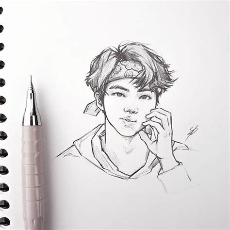 How to draw a manga gilr with an embarrassed expression. Nikki • na Instagrame: „💁🏻‍♂️🦙 #BTS #btsfanart #fanart #seokjin #jin #art #sketch #drawing ...