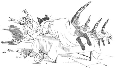 Mother cat and her kittens. Caldecott Drawing - Mouse with Cat and Kittens