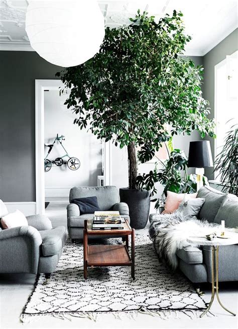 10 happy living room ideas with plants. 30 Green And Grey Living Room Décor Ideas - DigsDigs