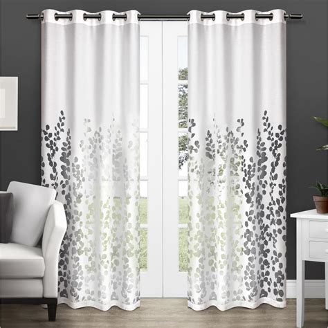 Each curtain panel measures 84 inch wide by 84 inch long. Unbranded Wilshire 54 in. W x 84 in. L Sheer Grommet Top ...