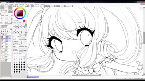 How does a line function in line drawing? Lineart simple Tutorial PAINT TOOL SAI - YouTube