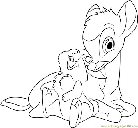 Images pictures photographs photos color picker colors pixel. Thumper Coloring Page for Kids - Free Bambi Printable ...