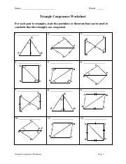 Because the triangles can have the same angles but be different sizes the results for triangle congruence worksheet answer key. Triangle Congruence worksheet.pdf - Name Period Triangle ...