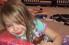 girl cries her teddy over adorable