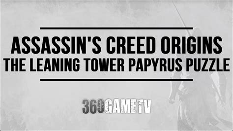 To find the sundial puzzle, you will first need to head out into the desert area of saqqara nome to a little green diamond icon. Assassins Creed Origins The Leaning Tower Papyrus Puzzle ...