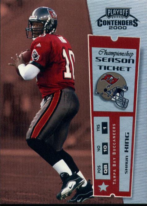 Selected by the carolina panthers in the 2nd round (36th overall) of the 1995 nfl draft1995 rnd 2. 2000 Playoff Contenders Championship Ticket #87 Shaun King ...