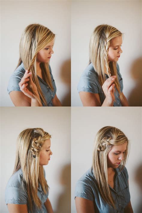 I know i said i would post this hair tutorial yesterday, but obviously i'm a no good liar because today divide the lower section into two parts and braid. Sincerely, Kinsey: Scrunched Braid Hair Tutorial