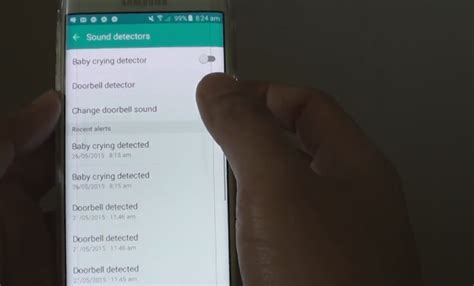 The baby crying detector can be found in the accessibility menu on the galaxy s5, and will help parents quickly comfort their crying infant and attend to the baby's needs. Baby Crying Detector - TheAndroidPortal