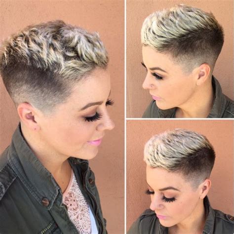 All short haircuts for women can be restyled with the help of a band. Textured Pixie with Taper Fade and Platinum Frosted Tips ...