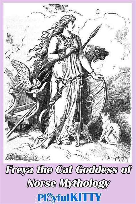 Freya driving her cat chariot sticker. Freya the Cat Goddess of Norse Mythology | Norse mythology ...