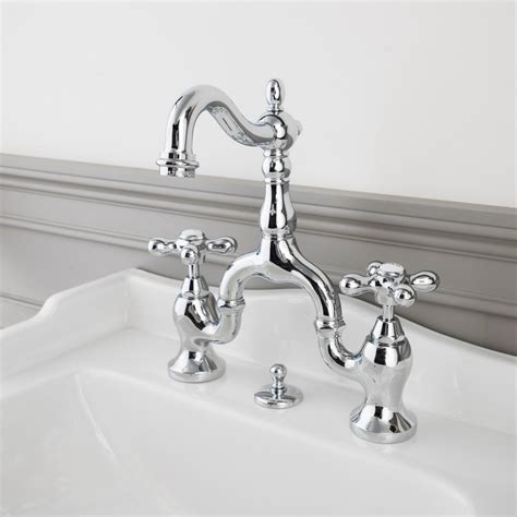 High quality farmhouse faucets are widely used in many traditional kitchens and bathrooms. High Spout Bridge Style Sink Faucet - Metal Cross Handles ...