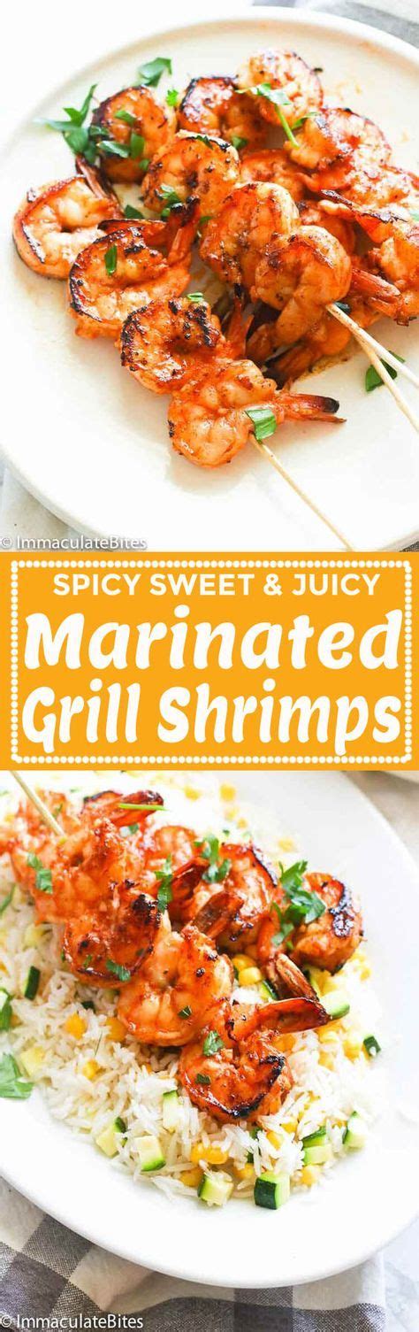 You can cook your marinated shrimp on the grill, stove top or in the oven for perfect results every time. Marinated Grill Shrimp | Recette (avec images) | Fruits de mer, Crevettes, Fruits