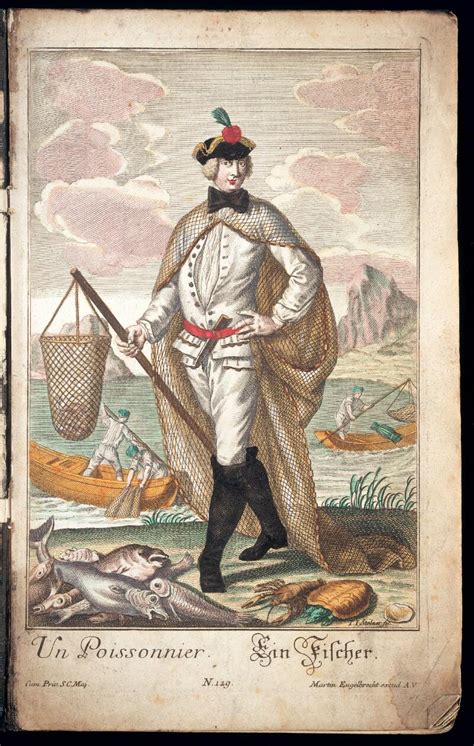 Lightmonger (a seller of electric lights — see comment). Un Poisonnier, The fishmonger with tools, costume and ...