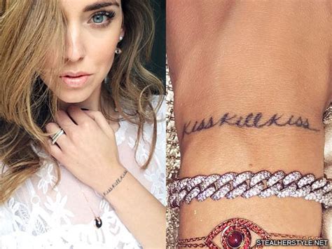 Chiara ferragni got a tattoo of three outlined lightning bolts on the side of her left hand from dr woo in january 2016. Chiara Ferragni Writing Wrist Tattoo | Steal Her Style