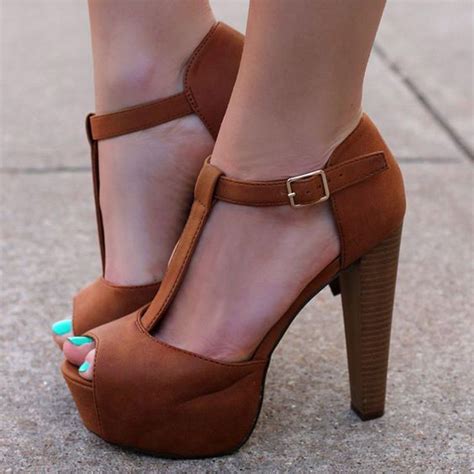 Shoespie Brown Peep Toe Platform Sandals | High heels, Heels, Shoe boots