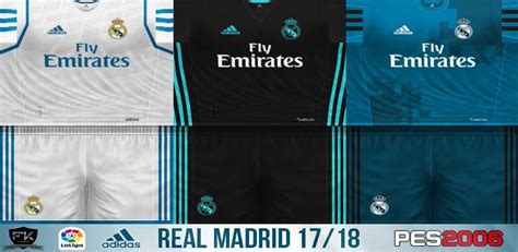 The club world club logo includes the third and fourth kit with hd design. ultigamerz: PES 6 Real Madrid 2017/18 Full GDB Kits v4