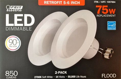Some of the most reviewed products in 6 in. Feit Electric, LED 2 Pack Retrofit Kit, Replaces 5-6 inch ...