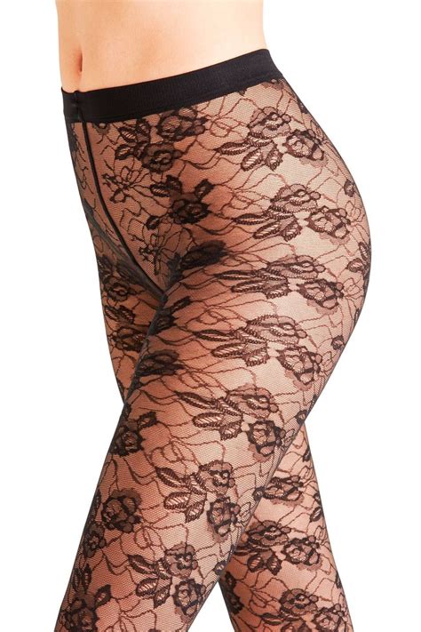 It was a cold day and this was really warm! Rose Drama Floral Patterned Tights | Patterned tights ...