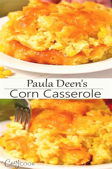 Pour batter into the prepared pan. This easy corn casserole recipe from Paula Deen requires a ...