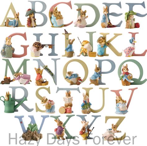 Classic beatrix potter alphabet letters are a beautiful gift to display in your new baby's nursery. BEATRIX POTTER Alphabet Letters 10% OFF FOR 2+ Border Fine ...