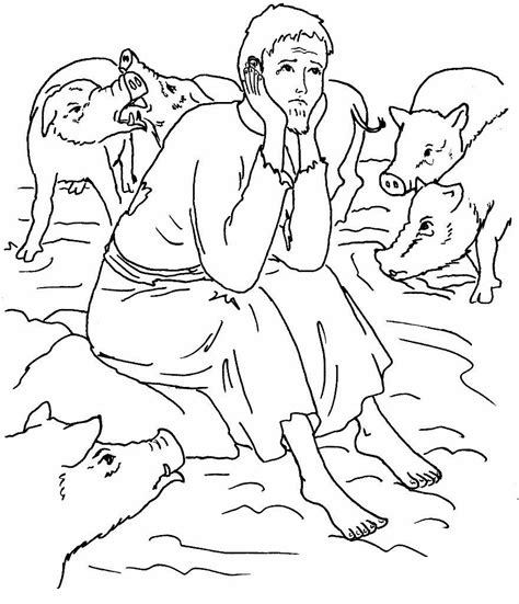 We have also heard of children building a whole poster sized report based on this artwork. Prodigal Son Coloring Pages | Sunday school coloring pages ...