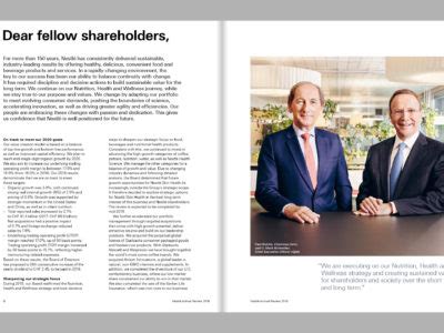 Effective january 1, 2018 nestlé nutrition is reported in the zones as a nestlé completed acquisitions and divestments with a total transaction value of around chf 14 billion in 2018. Annual report 2019 | Imagine Nestlé