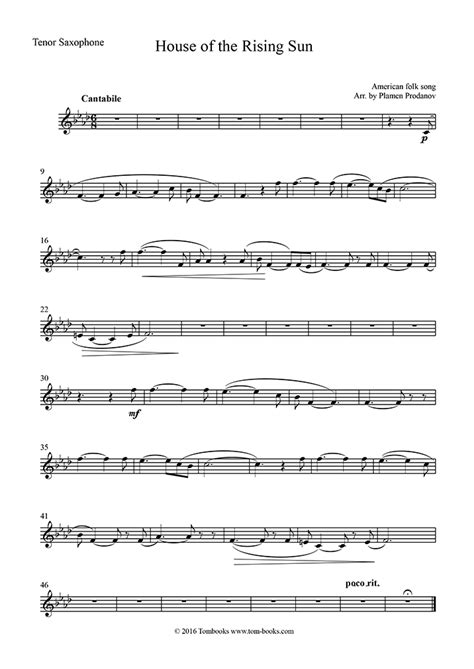 Would you like to write a review? Partition Saxophone The House of the Rising Sun (Saxophone ...