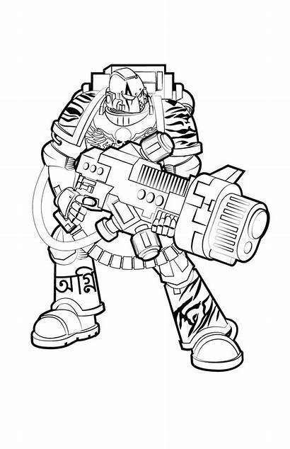 Marine Space Drawing Coloring Template Step Paint
