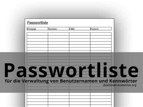 Medikamentenplan (pdf/word) zum ausdrucken ; Passwortliste zum ausdrucken und ausfüllen - Cekidot