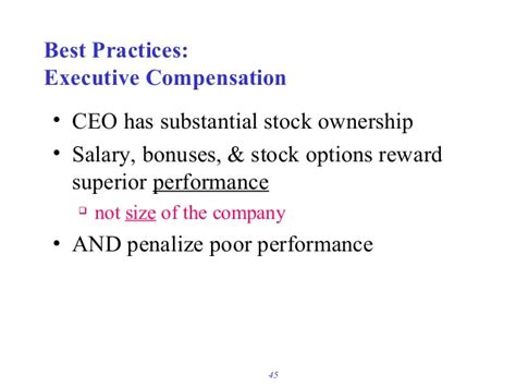 Chairman after having outperformed their peers. best practices corporate governance