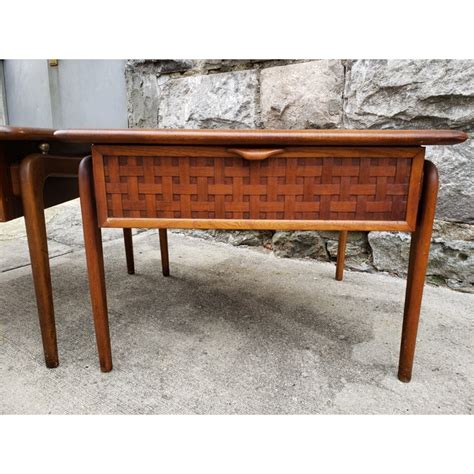 Paint your walls a light neutral color and let the exposed brick fireplace. Mid Century Modern Lane Perception End Tables-A Pair | Chairish