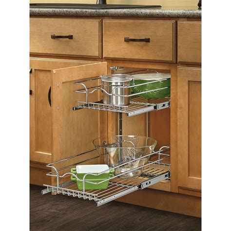 Perfect for storing fruit, vegetables and much more. Rev-A-Shelf 11.75-in W x 19-in H Metal 2-Tier Pull Out ...