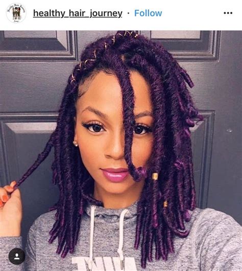 Chunky purple locs | Curly crochet hair styles, Faux locs ...