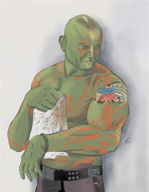 You can also see the prosthetic shapes behind bautista's. Drew a picture of Dave Bautista as Drax for Asian Pacific ...