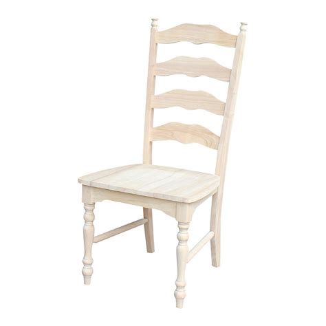 To see availability for this product, create an account. International Concepts Maine Unfinished Wood Ladder Back ...