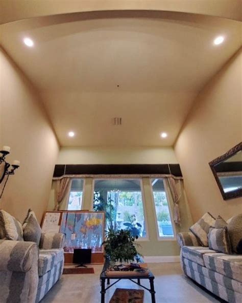 The formula for spacing recessed lights is the distance between the lights is always double what it is at the ends. Family room lighting | Family room lighting, Room lights ...