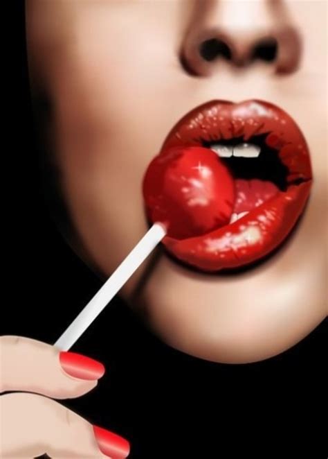 No annoying ads and a better search engine than pornhub! Deep red lipstick. Red lollipop. What else could she do ...