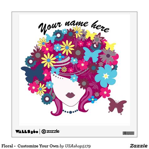 Create fun stickers without design skills using the online editor crello. Floral - Customize Your Own Wall Decal | Zazzle.com | Wall decals, Custom wall decals, Custom ...