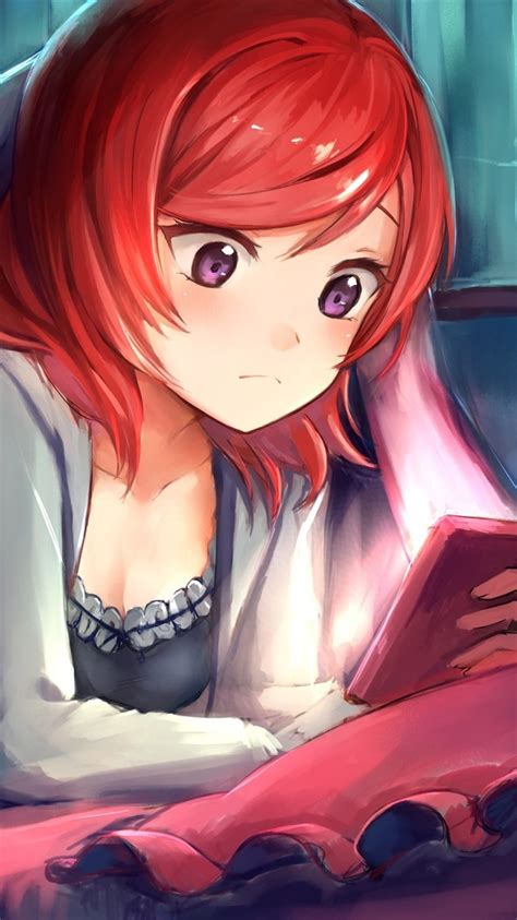 Tap to open photos app on iphone which is running the latest ios. Wallpaper Red hair anime girl use phone 1920x1440 HD ...