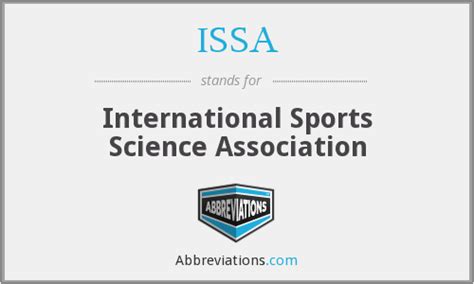 The international sports sciences association (issa) is a distance education institution and certifying agency committed to our students' fitness education and professional goals. ISSA - International Sports Science Association