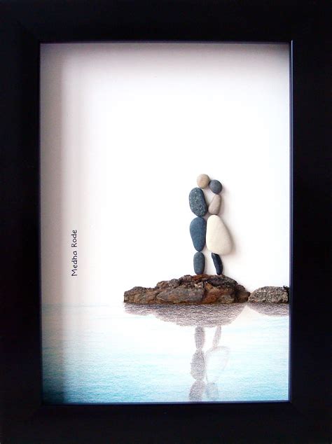 Unique Engagement Gift, 5 by 7, Wedding gift, Pebble Art Picture, Medha ...