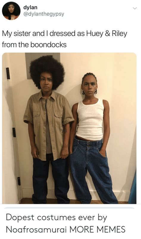 ^^ voilou, un petit age meme en l'honneur de riley freeman des boondocks, mon méga chouchou du moment ! Dylan My Sister and I Dressed as Huey & Riley From the ...