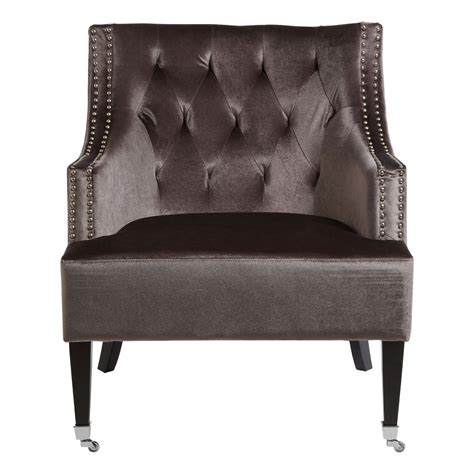 Over 100,000 items free shipping 365 days return policy 5 year warranty different payment methods over 1 million satisfied customers. Grey velvet studded Armchair