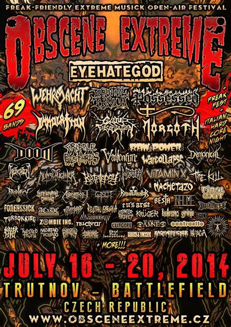 Designed by the suffering syndicate. Obscene Extreme 2014 - 16/07/2014 (4 jours) - Trutnov ...