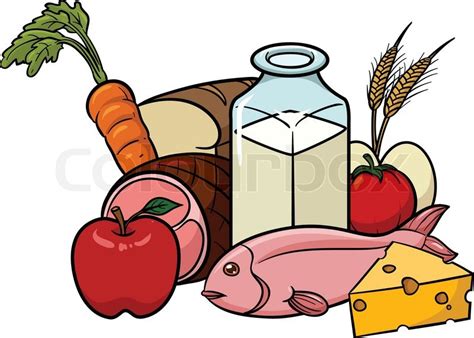 Balanced easy healthy food plate drawing. Vector illustration of balanced food. All in a single ...