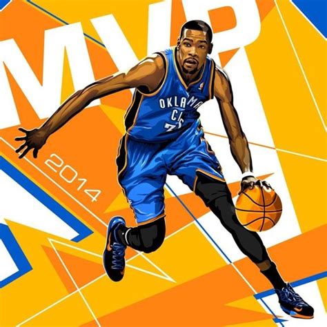 Genießt es, so lange ihr könnt. Kevin Durant '2014 MVP' Illustration - Hooped Up | Kevin ...