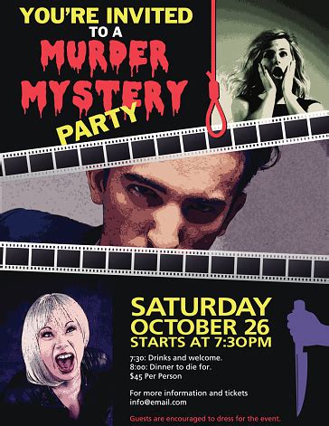 That lucky guy never played mystery murder dinner before, but. Murder Mystery Dinner Invitation Stock Illustration ...