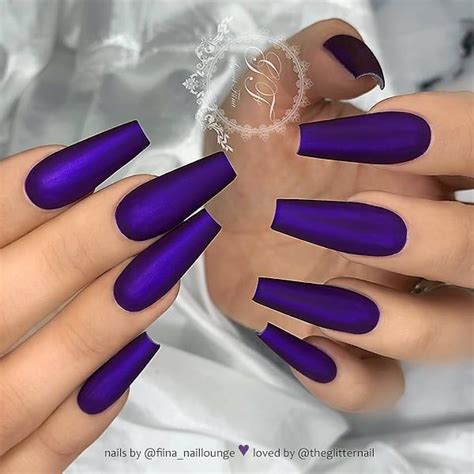 ?original products ?cod ?free shipping. Satin Matte Dark Purple on long Coffin Nails 👌 • 💅 Nail ...