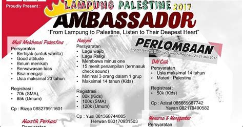 Menerima informasi loker pp dm langsung ‍♀️ @fauzi_awak_melayu lowongan hari ini youtu.be/7heyi11rs9y. LAMPUNG PALESTINE AMBASSADOR 2017 - Berita Viral Hari Ini, Lowongan Kerja Hari Ini