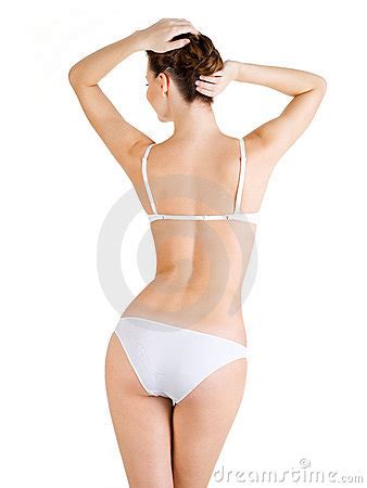 The back of the bed sheet should rest against your shoulder blades, or just below them. Rear View Of Beautiful Female Body Stock Photo - Image ...